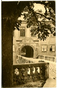 10494-Weesenstein-1908-Eingang zum Schloß-Brück & Sohn Kunstverlag