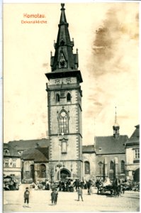 14331-Komotau-1912-Markt und Dekanalkirche-Brück & Sohn Kunstverlag