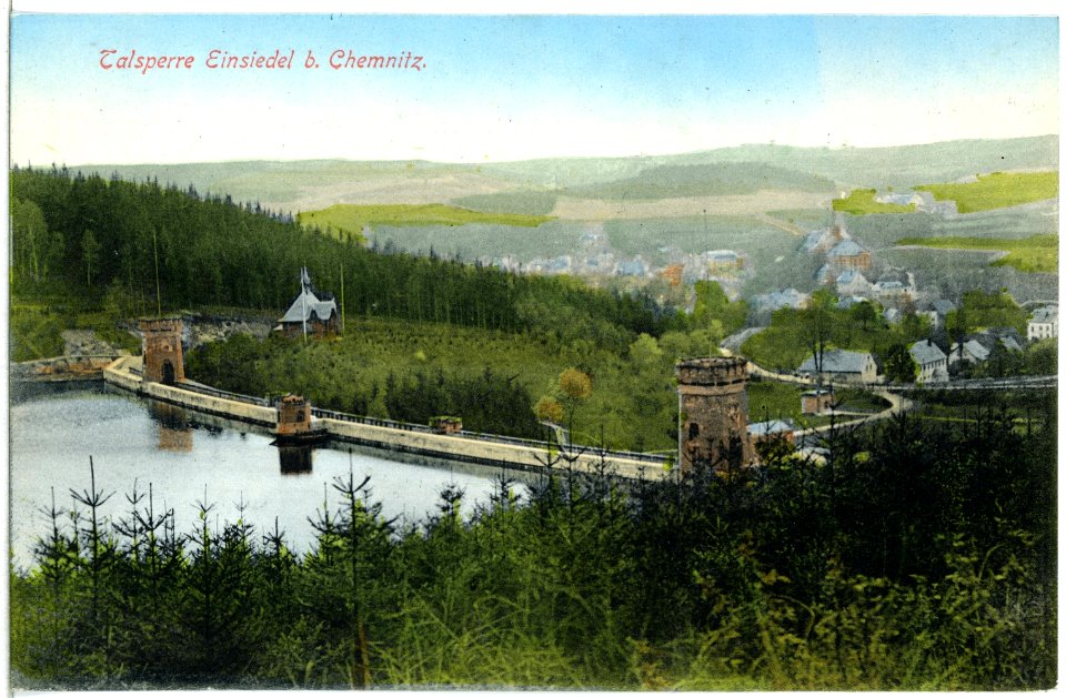 14857-Chemnitz-Einsiedel-1912-Talsperre-Brück & Sohn Kunstverlag