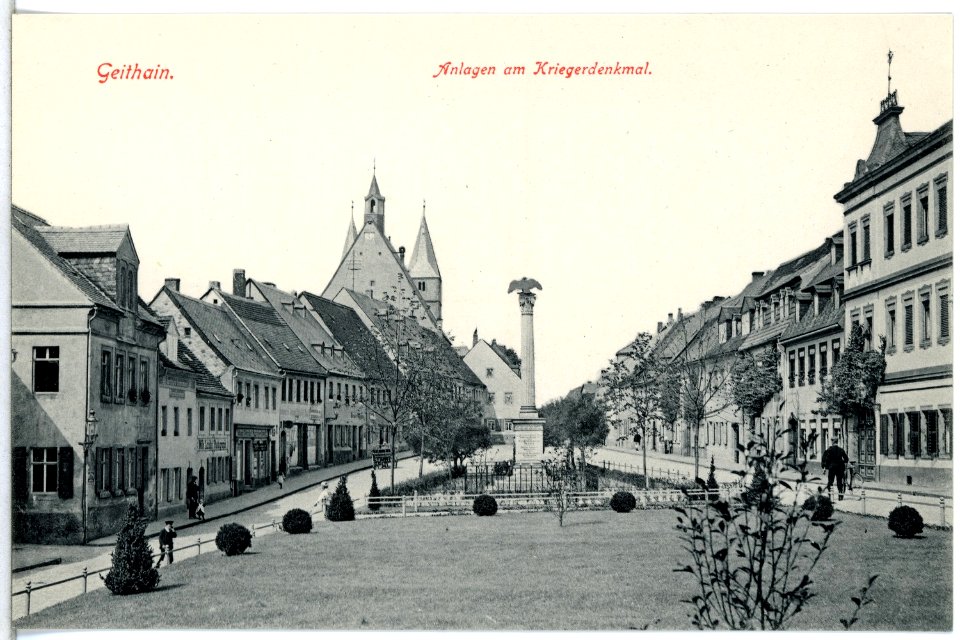14928-Geithain-1912-Anlagen am Kriegerdenkmal-Brück & Sohn Kunstverlag