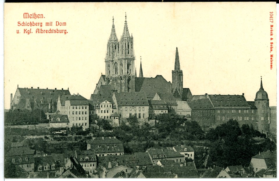10417-Meißen-1908-Schloßberg mit Dom Bischofsschloß und Kurien-Brück & Sohn Kunstverlag