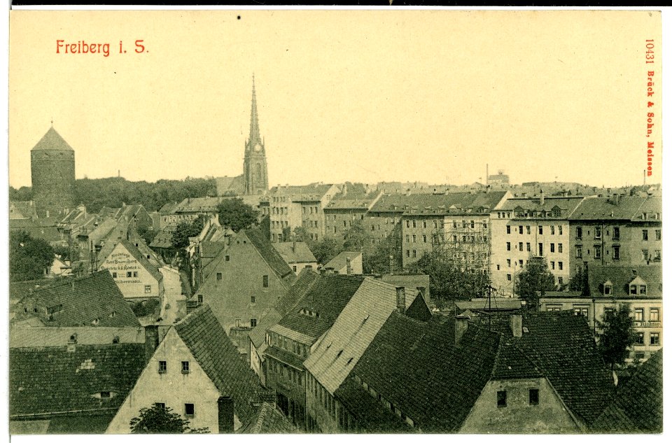 10431-Freiberg-1908-Blick über Freiberg-Brück & Sohn Kunstverlag