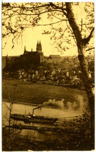 14552-Meißen-1912-Blick von Proschwitz - Elbe mit Dampfer Wettin-Brück & Sohn Kunstverlag