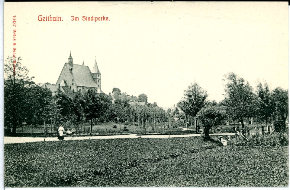 10437-Geithain-1908-Im Stadtpark-Brück & Sohn Kunstverlag