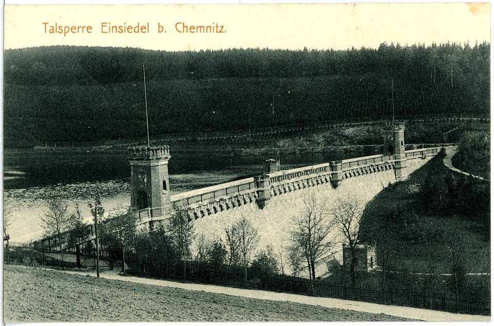 14858-Chemnitz-Einsiedel-1912-Talsperre-Brück & Sohn Kunstverlag