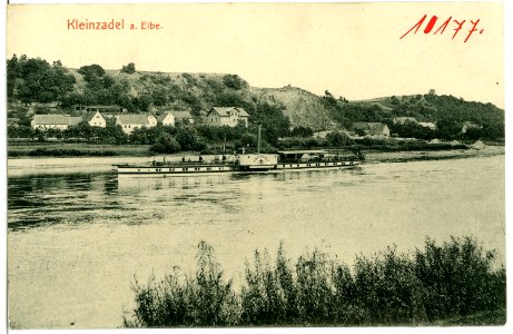 10177-Kleinzadel-1908-Elbe mit Dampfer Dresden-Brück & Sohn Kunstverlag