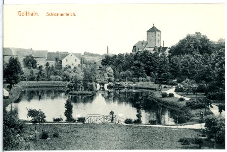 14934-Geithain-1912-Schwanenteich-Brück & Sohn Kunstverlag