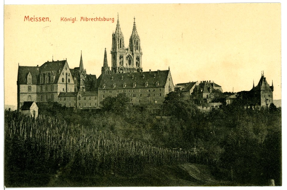 10391-Meißen-1908-Albrechtsburg und Westtürme des Doms, Kornhaus-Brück & Sohn Kunstverlag