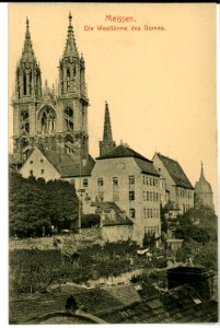10404-Meißen-1908-Westtürme des Doms-Brück & Sohn Kunstverlag