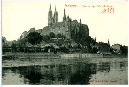 10357-Meißen-1908-Dom und Albrechtsburg - Elbseite-Brück & Sohn Kunstverlag