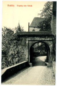 10903-Rochlitz-1909-Eingang zum Schloß-Brück & Sohn Kunstverlag