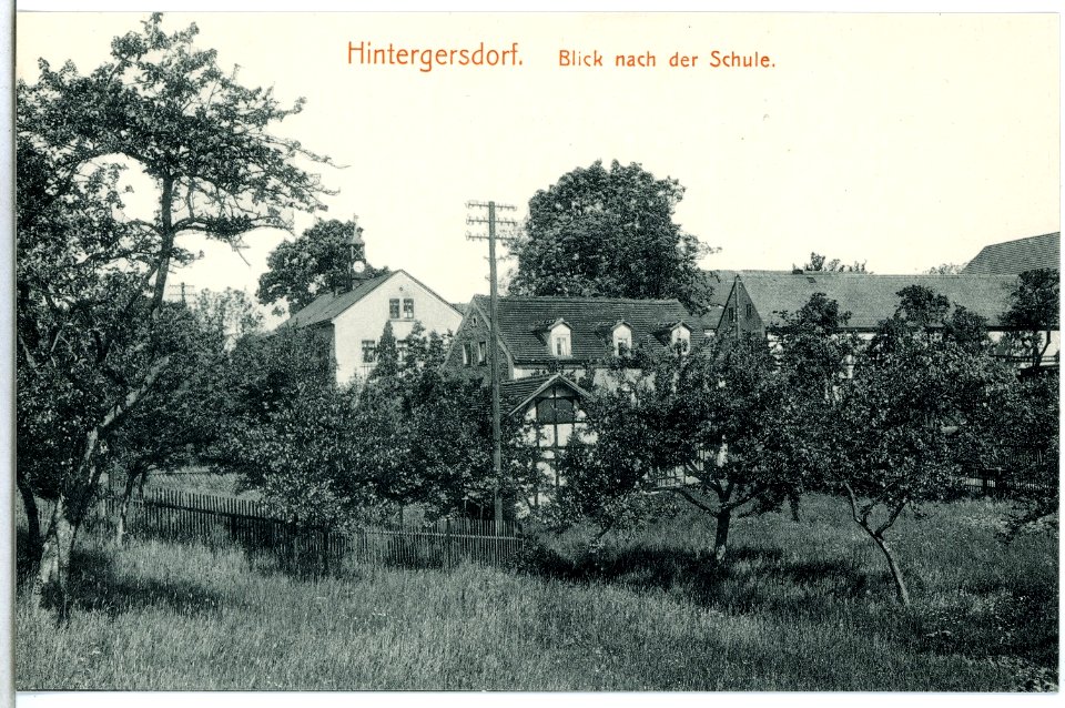 14788-Hintergersdorf-1912-Blick auf Hintersgersdorf mit Schule-Brück & Sohn Kunstverlag