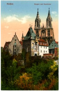 14746-Meißen-1912-Burgtor und Domtürme-Brück & Sohn Kunstverlag