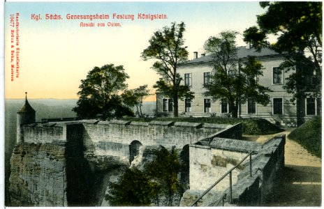 10477-Königstein-1908-Festung, Genesungsheim, Ansicht von Osten-Brück & Sohn Kunstverlag