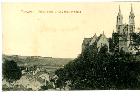 10439-Meißen-1908-Niedermeisa und Albrechtsburg und Dom-Brück & Sohn Kunstverlag