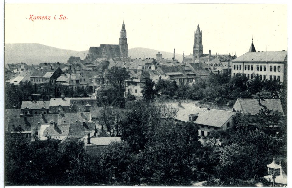 10874-Kamenz-1909-Blick auf Kamenz-Brück & Sohn Kunstverlag