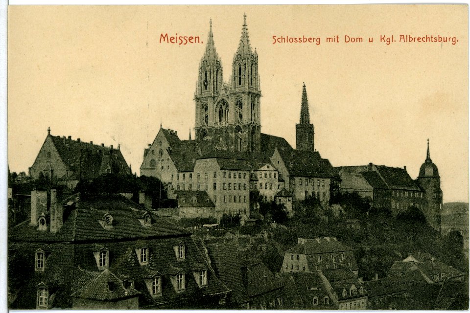 10394-Meißen-1908-Schloßberg mit Dom, Kurien und Bischofsschloß-Brück & Sohn Kunstverlag