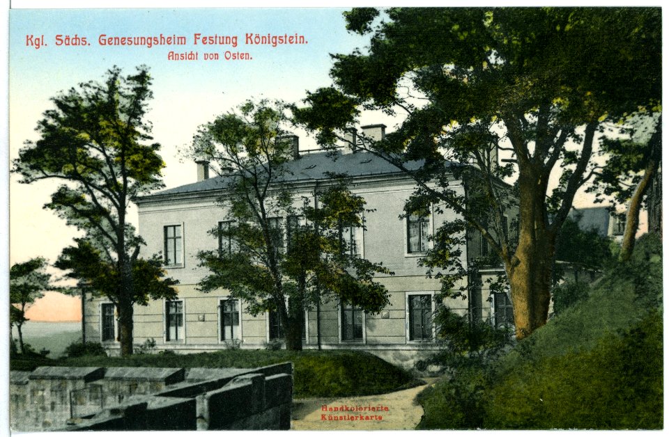 10478-Königstein-1908-Festung, Genesungsheim, Ansicht von Osten-Brück & Sohn Kunstverlag
