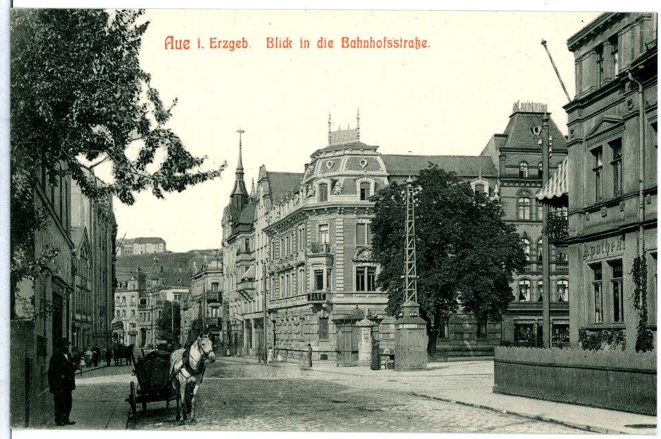 10771-Aue-1909-Bahnhofstraße-Brück & Sohn Kunstverlag