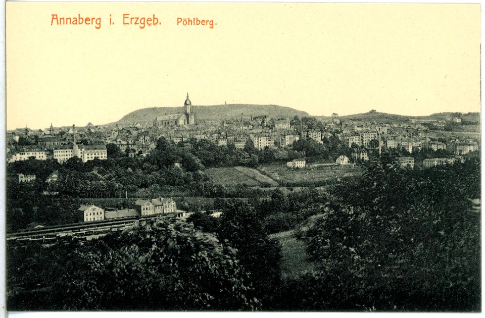 14525-Annaberg-1912-Blick auf Annaberg mit dem Pöhlberg-Brück & Sohn Kunstverlag