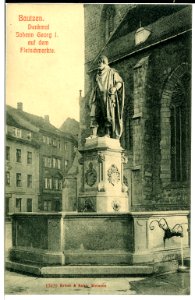 10429-Bautzen-1908-Denkmal Johann Georg I. auf dem Fleischmarkt-Brück & Sohn Kunstverlag