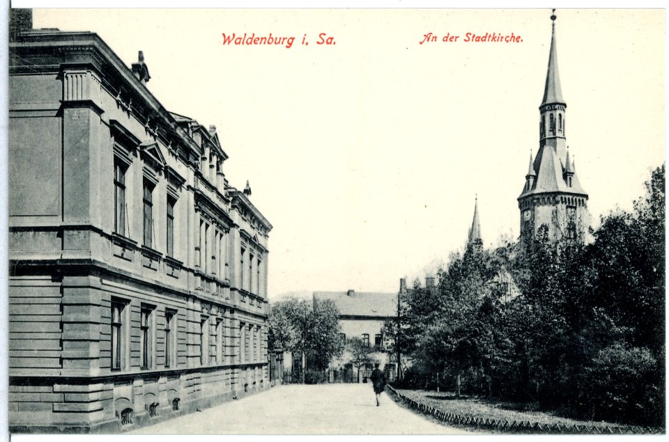 11133-Waldenburg-1910-An der Stadtkirche-Brück & Sohn Kunstverlag