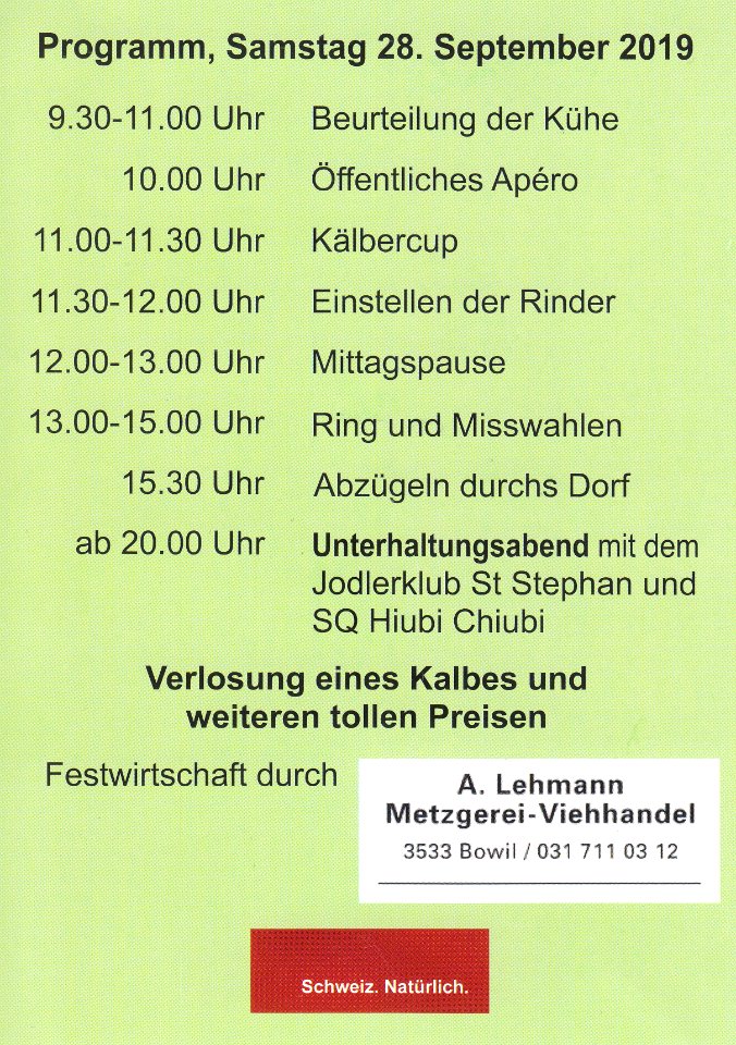 a. 2. Jubiläumsschau Bowil 2 