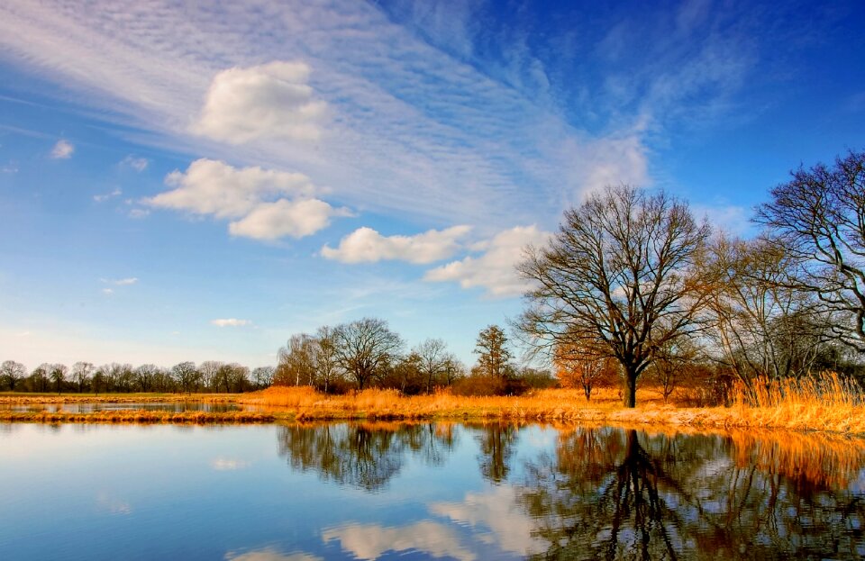 Mirroring landscape blue