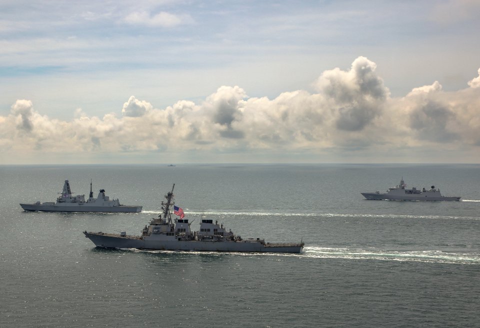 WARSHIPS CONDUCT CLOSE PROXIMITY SAILING IN BLACK SEA