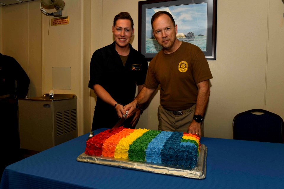 USS Hershel "Woody" Williams (ESB 4) Pride observance