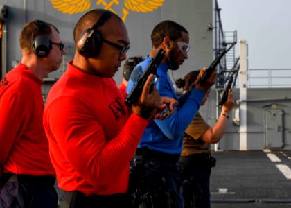 USS Hershel "Woody" Williams (ESB 4) pistol shoot