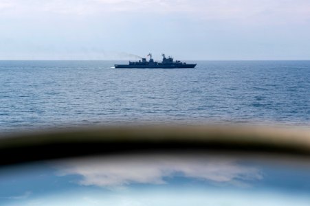 USS Laboon Conducts Passing Exercise with ROS Marasesti