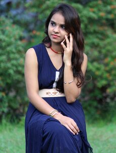Park woman girl talking on phone