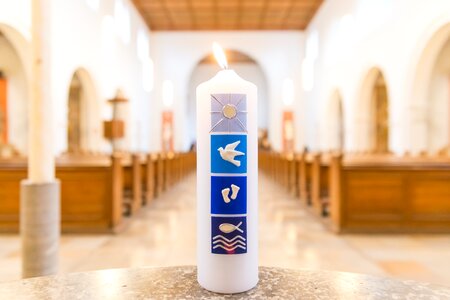 Birth baptismal font christian photo