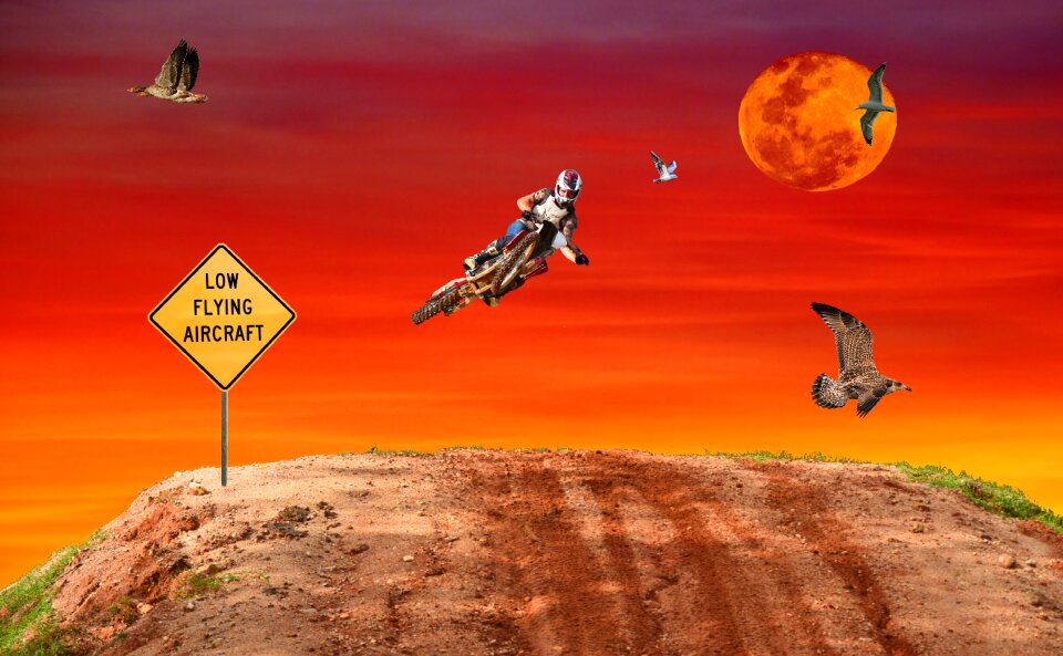 Sky low flying aircraft sign extreme