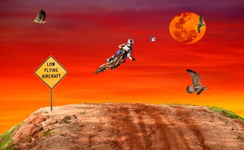 Sky low flying aircraft sign extreme