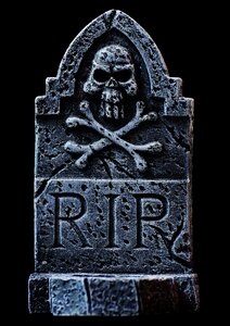 Grey skull and crossbones creepy