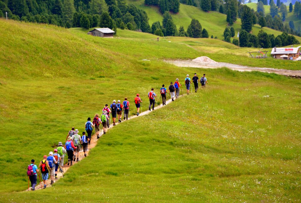 Walk group backpack photo