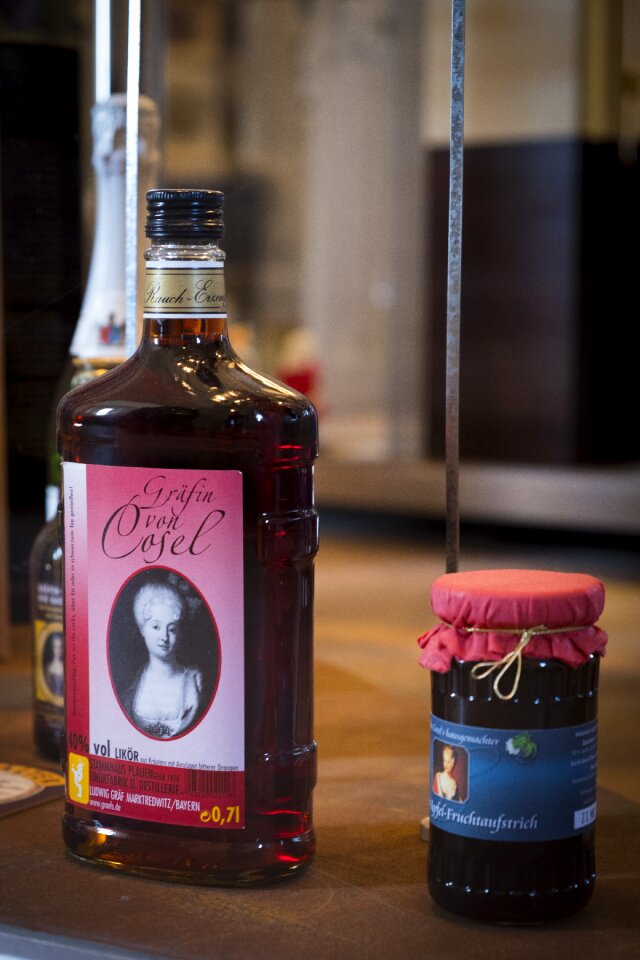Benefit from brandy bottle