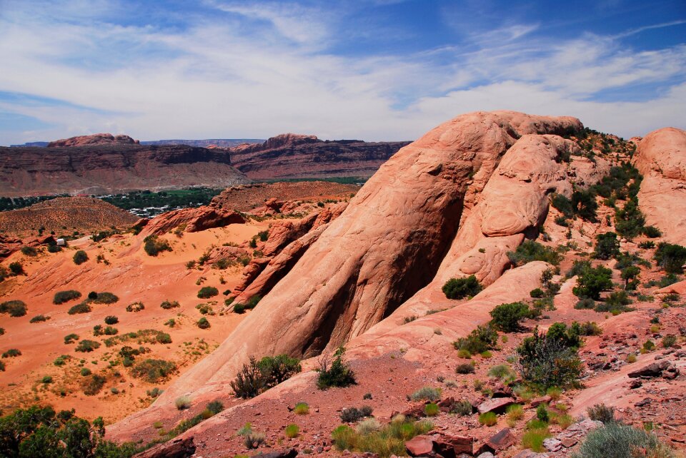 Arid barren valley photo