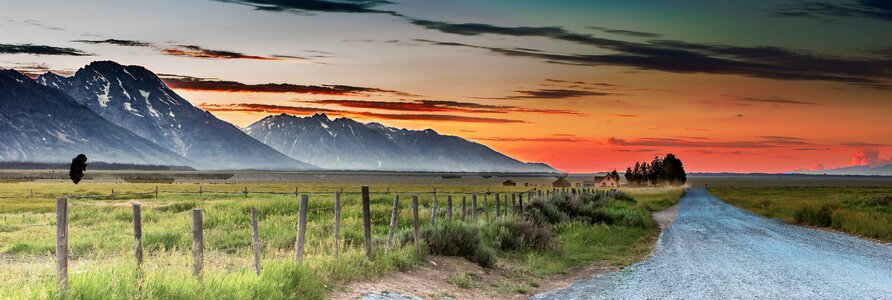 Landscape dawn sunset photo