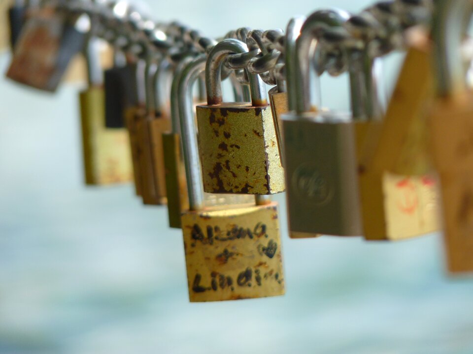 Castle padlock love symbol