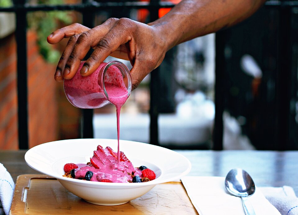 Dessert pink fruits