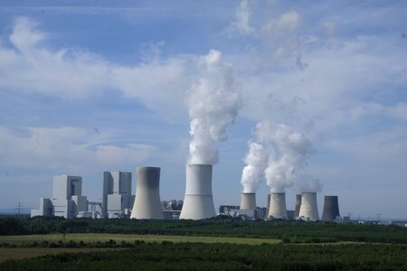 Chimney industrial plant smoke photo