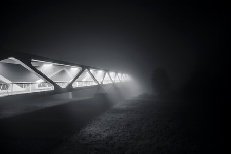 Night evening foggy photo