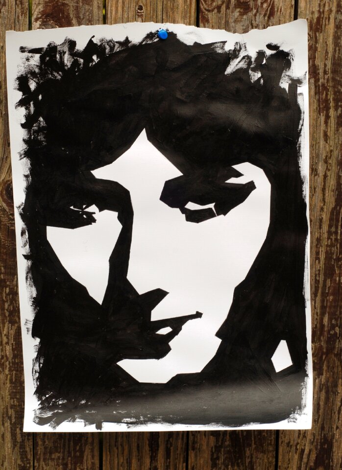 Face girl monochrome