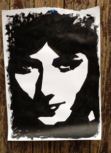 Face girl monochrome