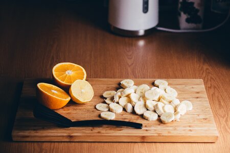 Healthy food cutting board photo