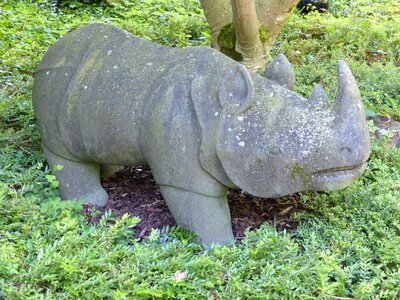 Weathered stone sculpture rock carving photo