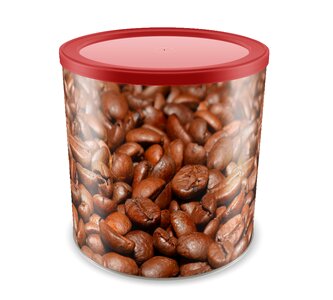 Container beverage coffee beans